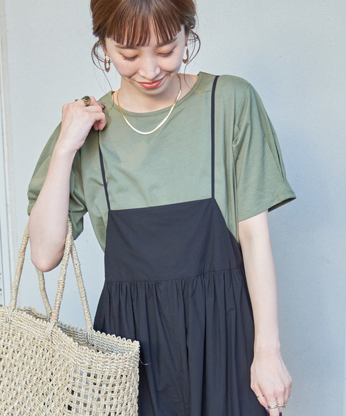 Simplicite(サンプリシテ)の「タックスリーブTシャツ(Tシャツ/カットソー・レディース・グリーン/ブラック/ホワイト・FREE)」の22枚目の写真