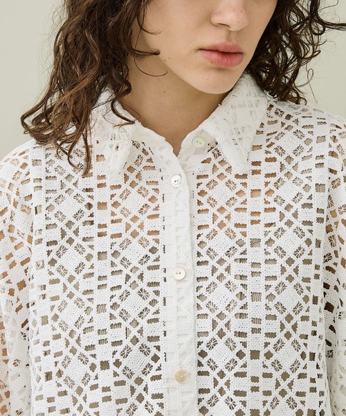 MATURED（マチュアード）の「【MATURED/マチュアード】ケミカルレースシャツ（シャツ/ブラウス・レディース・ホワイト/ブラック・FREE）」の11枚目の写真