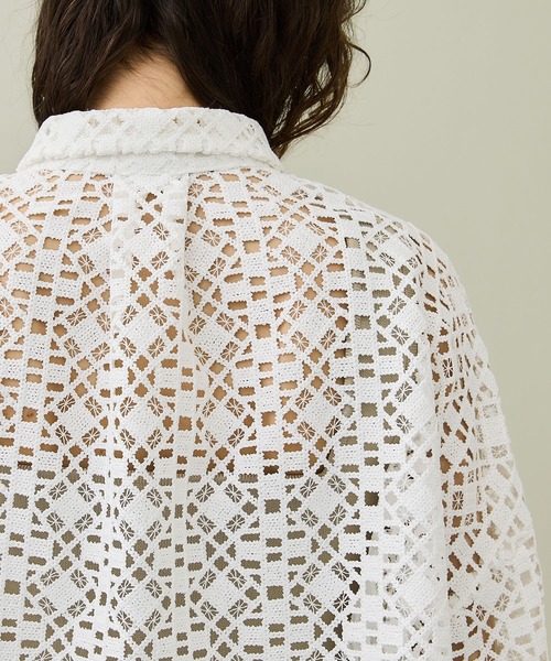 MATURED（マチュアード）の「【MATURED/マチュアード】ケミカルレースシャツ（シャツ/ブラウス・レディース・ホワイト/ブラック・FREE）」の14枚目の写真