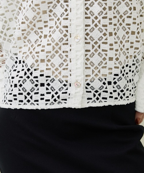 MATURED（マチュアード）の「【MATURED/マチュアード】ケミカルレースシャツ（シャツ/ブラウス・レディース・ホワイト/ブラック・FREE）」の15枚目の写真