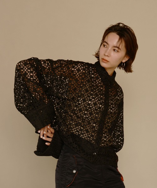 MATURED（マチュアード）の「【MATURED/マチュアード】ケミカルレースシャツ（シャツ/ブラウス・レディース・ホワイト/ブラック・FREE）」の19枚目の写真