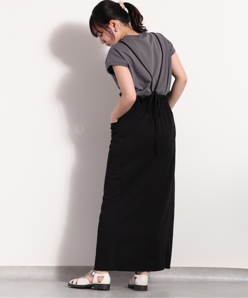 cepo（セポ）の「サスペンダー サイドスリットスカート ２ＷＡＹ（スカート・レディース・ロイヤルブルー/ブラック/オリーブ・M）」の8枚目の写真