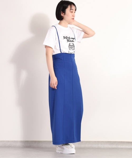 cepo（セポ）の「サスペンダー サイドスリットスカート ２ＷＡＹ（スカート・レディース・ロイヤルブルー/ブラック/オリーブ・M）」の16枚目の写真