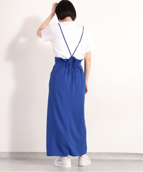 cepo（セポ）の「サスペンダー サイドスリットスカート ２ＷＡＹ（スカート・レディース・ロイヤルブルー/ブラック/オリーブ・M）」の10枚目の写真