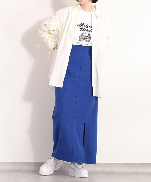 cepo（セポ）の「サスペンダー サイドスリットスカート ２ＷＡＹ（スカート・レディース・ロイヤルブルー/ブラック/オリーブ・M）」の7枚目の写真