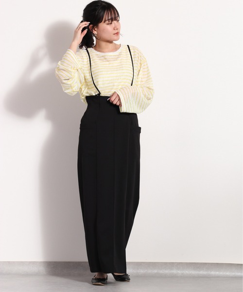 cepo（セポ）の「サスペンダー サイドスリットスカート ２ＷＡＹ（スカート・レディース・ロイヤルブルー/ブラック/オリーブ・M）」の5枚目の写真