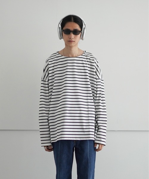 WhoWhat(フーワット)の「who what 5X CUT-SEW <LONG SLEEVE>(Tシャツ/カットソー・メンズ・ホワイト×ブラック/ブラック×ホワイト・F)」の1枚目の写真