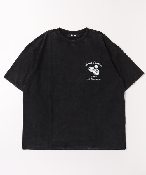 .KOM(ドットコム)の「『.KOM/ドットケーオーエム』バックダイスプリントクルーネック半袖ビッグTEE 【CN】(Tシャツ/カットソー・メンズ・ブラック/パープル/ライトブルー・FREE)」の9枚目の写真