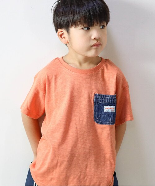 25春夏★デニム素材ポケット付きTシャツ【各色】※色移りに注意 25春夏☆デニム素材ポケット付きTシャツ【各色】※色移りに注意