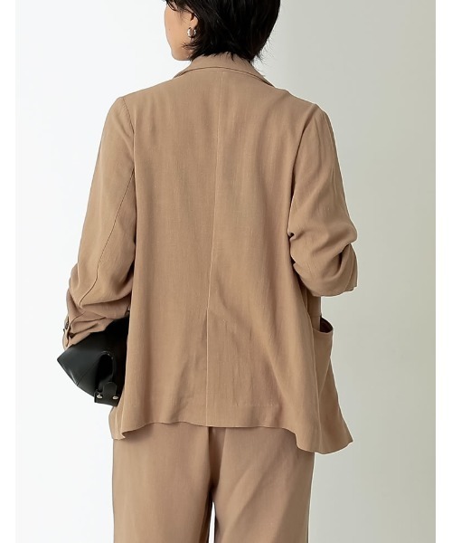 Re:EDIT（リエディ）の「[低身長サイズ有]ソフトリネンテーラードジャケット（テーラードジャケット・レディース・ブラウン/モカ/ベージュ/ブラック・LARGE/MEDIUM/SHORT）」の16枚目の写真