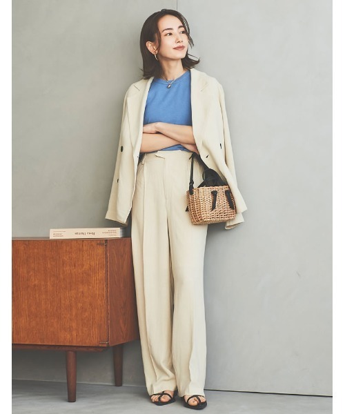 Re:EDIT（リエディ）の「[低身長サイズ有]ソフトリネンテーラードジャケット（テーラードジャケット・レディース・ブラウン/モカ/ベージュ/ブラック・LARGE/MEDIUM/SHORT）」の5枚目の写真