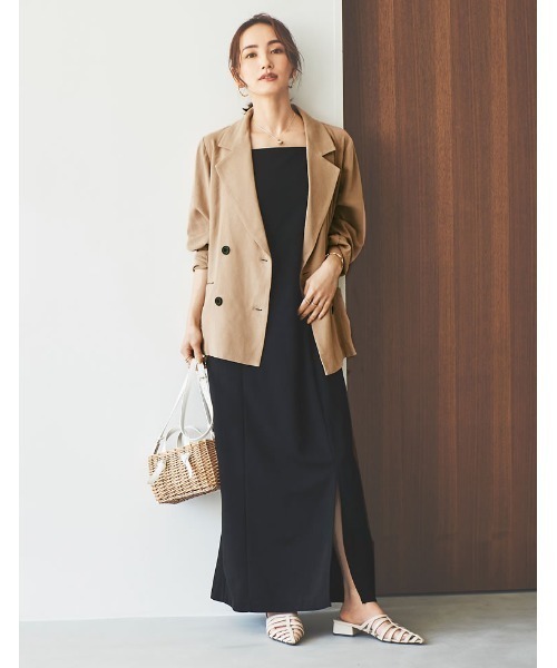 Re:EDIT（リエディ）の「[低身長サイズ有]ソフトリネンテーラードジャケット（テーラードジャケット・レディース・ブラウン/モカ/ベージュ/ブラック・LARGE/MEDIUM/SHORT）」の13枚目の写真