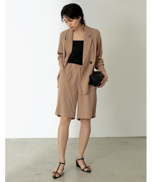 Re:EDIT（リエディ）の「[低身長サイズ有]ソフトリネンテーラードジャケット（テーラードジャケット・レディース・ブラウン/モカ/ベージュ/ブラック・LARGE/MEDIUM/SHORT）」の15枚目の写真