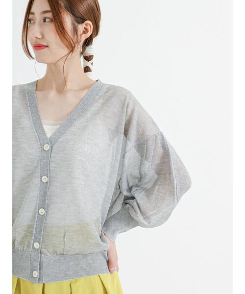 Te chichi（テチチ）の「LEVITA 袖ボリュームVネックカーディガン（カーディガン/ボレロ・レディース・ゴールド/グリーン/ブラック/オフホワイト/グレー・F）」の3枚目の写真