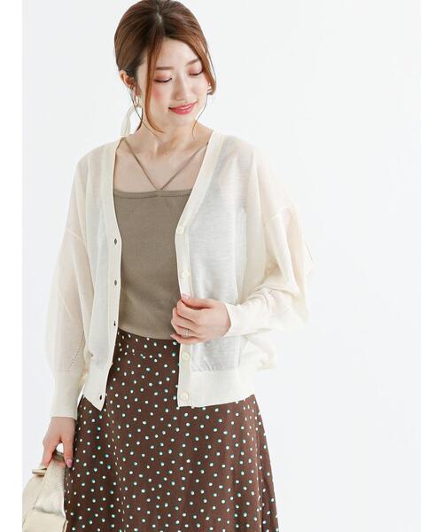 Te chichi（テチチ）の「LEVITA 袖ボリュームVネックカーディガン（カーディガン/ボレロ・レディース・ゴールド/グリーン/ブラック/オフホワイト/グレー・F）」の2枚目の写真