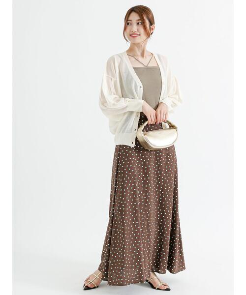 Te chichi（テチチ）の「LEVITA 袖ボリュームVネックカーディガン（カーディガン/ボレロ・レディース・ゴールド/グリーン/ブラック/オフホワイト/グレー・F）」の18枚目の写真