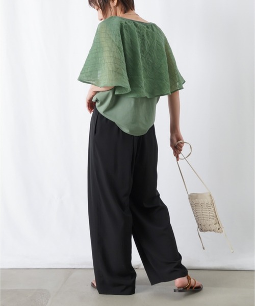 LUCA/LADY LUCK LUCA(ルカ/レディラックルカ)の「【セットアップ着用可】LC/LLL 2タックイージーパンツ / ワイドパンツ(スラックス・レディース・ブラック/グレイッシュベージュ・FREE)」の8枚目の写真