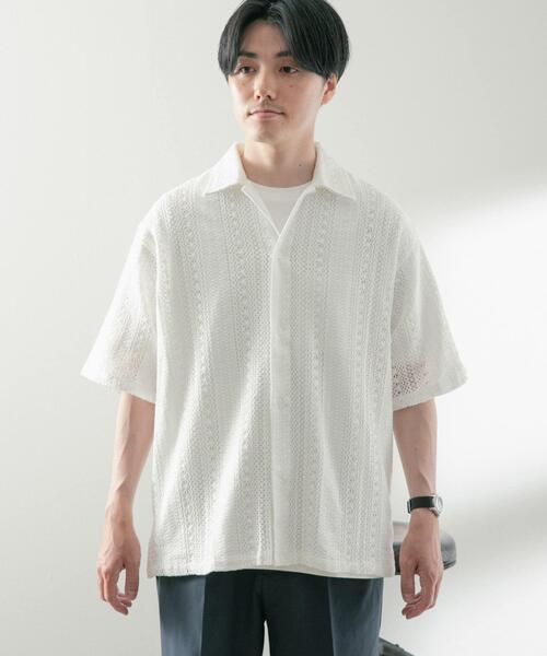 ITEMS URBANRESEARCH(アイテムズ アーバンリサーチ)の「コットンレース ショートスリーブシャツ(シャツ/ブラウス・メンズ・オフホワイト/イエロー/ブラック・MEDIUM/LARGE)」の10枚目の写真