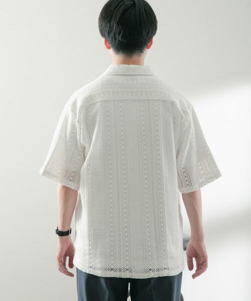 ITEMS URBANRESEARCH(アイテムズ アーバンリサーチ)の「コットンレース ショートスリーブシャツ(シャツ/ブラウス・メンズ・オフホワイト/イエロー/ブラック・MEDIUM/LARGE)」の12枚目の写真
