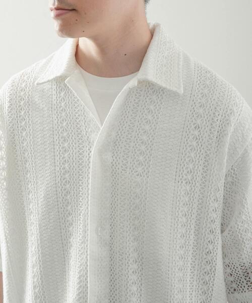 ITEMS URBANRESEARCH(アイテムズ アーバンリサーチ)の「コットンレース ショートスリーブシャツ(シャツ/ブラウス・メンズ・オフホワイト/イエロー/ブラック・MEDIUM/LARGE)」の13枚目の写真