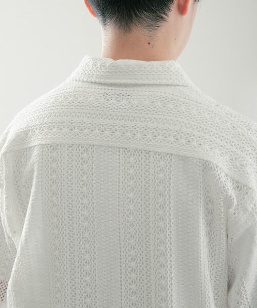 ITEMS URBANRESEARCH(アイテムズ アーバンリサーチ)の「コットンレース ショートスリーブシャツ(シャツ/ブラウス・メンズ・オフホワイト/イエロー/ブラック・MEDIUM/LARGE)」の16枚目の写真