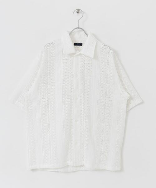 ITEMS URBANRESEARCH(アイテムズ アーバンリサーチ)の「コットンレース ショートスリーブシャツ(シャツ/ブラウス・メンズ・オフホワイト/イエロー/ブラック・MEDIUM/LARGE)」の17枚目の写真