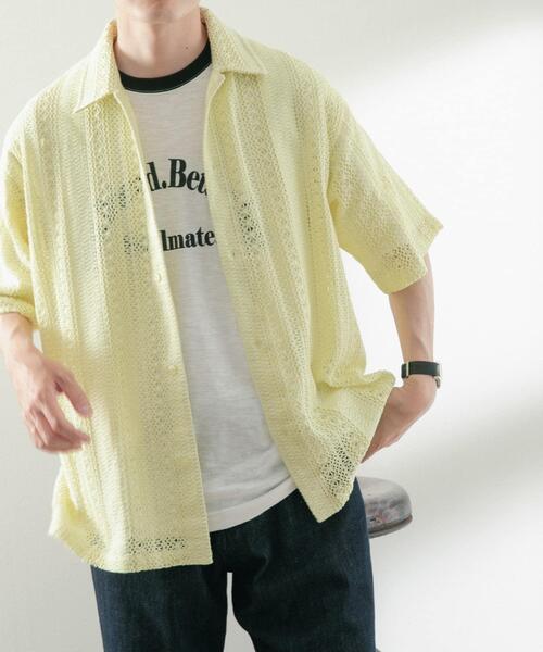 ITEMS URBANRESEARCH(アイテムズ アーバンリサーチ)の「コットンレース ショートスリーブシャツ(シャツ/ブラウス・メンズ・オフホワイト/イエロー/ブラック・MEDIUM/LARGE)」の19枚目の写真