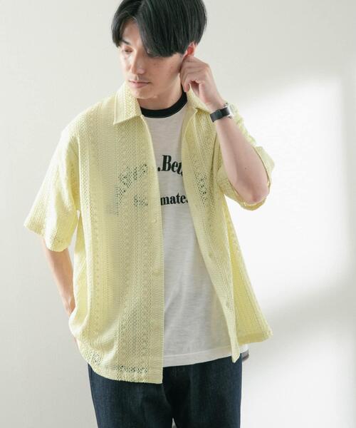 ITEMS URBANRESEARCH(アイテムズ アーバンリサーチ)の「コットンレース ショートスリーブシャツ(シャツ/ブラウス・メンズ・オフホワイト/イエロー/ブラック・MEDIUM/LARGE)」の22枚目の写真