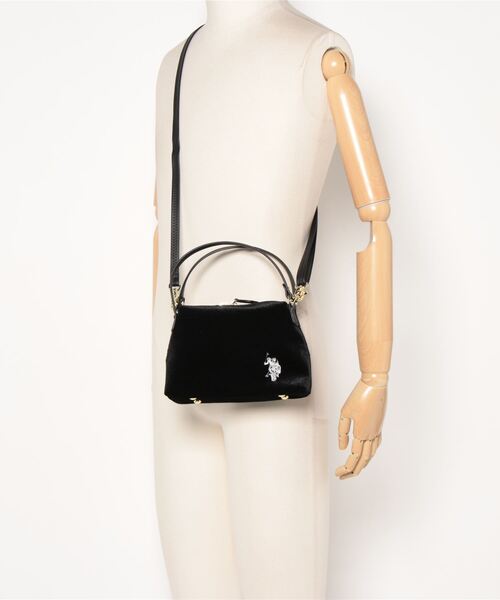 U.S. POLO ASSN.（ユーエスポロアッスン）の「【U.S. POLO ASSN.】 ユーエスポロアッスン ベロア　ハンドバッグ　USPA-2627（ハンドバッグ・レディース・グレー/グリーン/ベージュ/ブラック・FREE）」の7枚目の写真