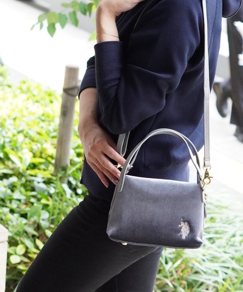 U.S. POLO ASSN.（ユーエスポロアッスン）の「【U.S. POLO ASSN.】 ユーエスポロアッスン ベロア　ハンドバッグ　USPA-2627（ハンドバッグ・レディース・グレー/グリーン/ベージュ/ブラック・FREE）」の3枚目の写真