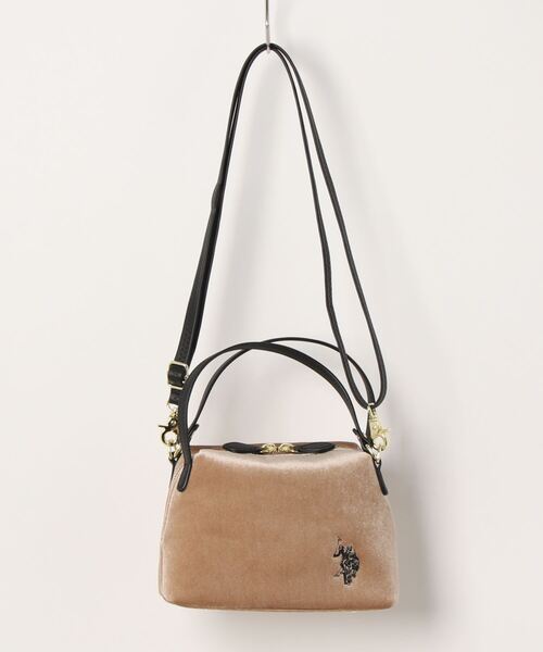 U.S. POLO ASSN.（ユーエスポロアッスン）の「【U.S. POLO ASSN.】 ユーエスポロアッスン ベロア　ハンドバッグ　USPA-2627（ハンドバッグ・レディース・グレー/グリーン/ベージュ/ブラック・FREE）」の9枚目の写真