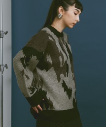 Happy John | jacquard design knit/ジャガードデザインニット(ニット/セーター)