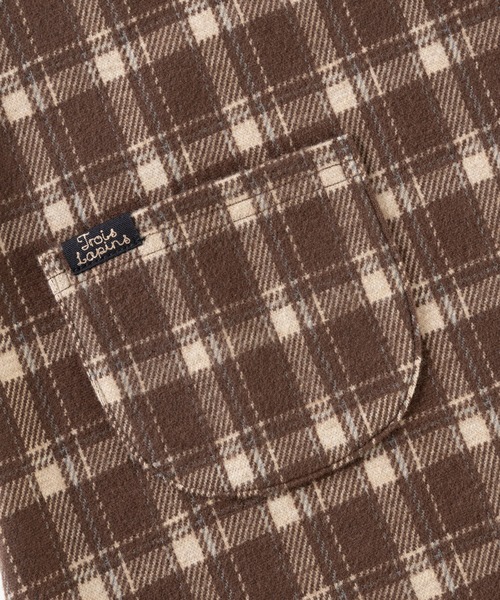 trois lapins kp（トロワラパンケーピー）の「Wジャガードチェック柄 ジャンパースカート(100~150cm)（ジャンパースカート・キッズ・ブラック/ブラウン・110cm/140cm/120cm/150cm/100cm/130cm）」の9枚目の写真