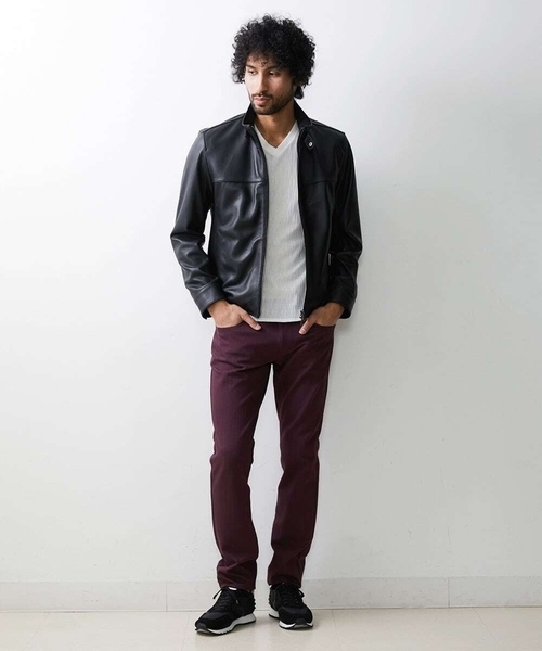 MICHEL KLEIN HOMME (ミッシェルクランオム)の「シングルライダースレザーブルゾン(ライダースジャケット・メンズ・ブラック・MEDIUM/LARGE/X-LARGE)」の6枚目の写真