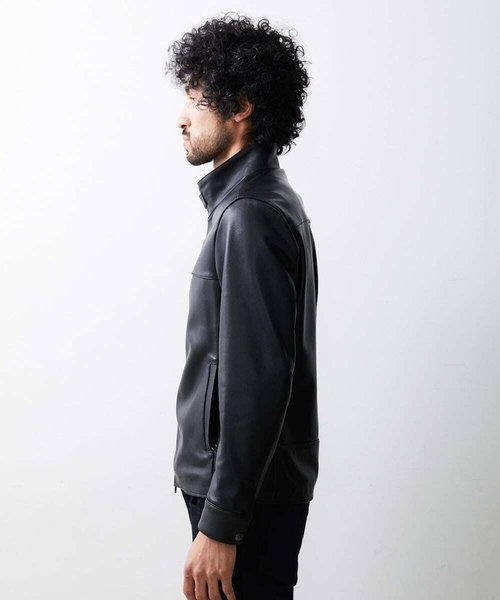 MICHEL KLEIN HOMME (ミッシェルクランオム)の「シングルライダースレザーブルゾン(ライダースジャケット・メンズ・ブラック・MEDIUM/LARGE/X-LARGE)」の7枚目の写真