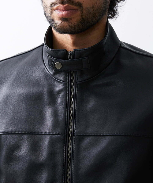MICHEL KLEIN HOMME (ミッシェルクランオム)の「シングルライダースレザーブルゾン(ライダースジャケット・メンズ・ブラック・MEDIUM/LARGE/X-LARGE)」の9枚目の写真