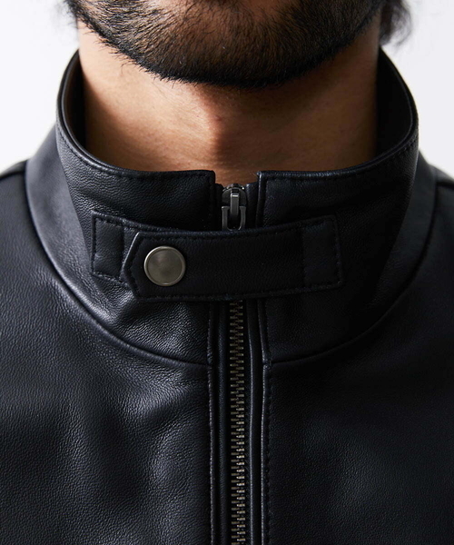 MICHEL KLEIN HOMME (ミッシェルクランオム)の「シングルライダースレザーブルゾン(ライダースジャケット・メンズ・ブラック・MEDIUM/LARGE/X-LARGE)」の12枚目の写真