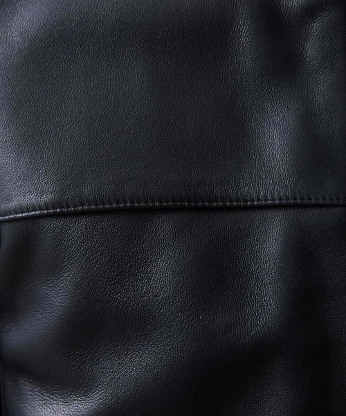 MICHEL KLEIN HOMME (ミッシェルクランオム)の「シングルライダースレザーブルゾン(ライダースジャケット・メンズ・ブラック・MEDIUM/LARGE/X-LARGE)」の15枚目の写真