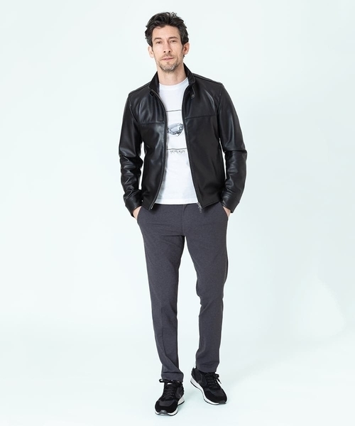 MICHEL KLEIN HOMME (ミッシェルクランオム)の「シングルライダースレザーブルゾン(ライダースジャケット・メンズ・ブラック・MEDIUM/LARGE/X-LARGE)」の19枚目の写真