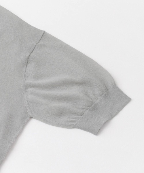 mizuiroind（ミズイロインド）の「mizuiro ind　HG crew neck half sleeve cardigan（カーディガン/ボレロ・レディース・ライトグレー/ブラック・FREE）」の6枚目の写真