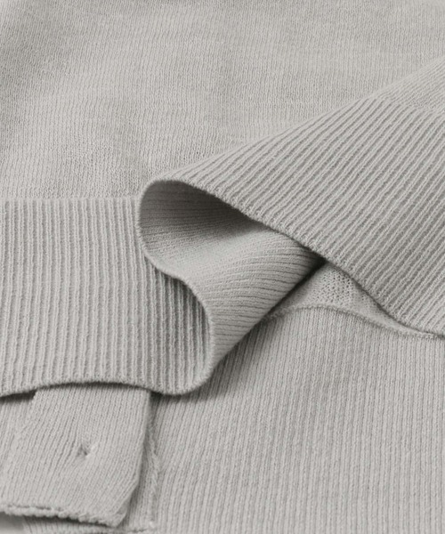 mizuiroind（ミズイロインド）の「mizuiro ind　HG crew neck half sleeve cardigan（カーディガン/ボレロ・レディース・ライトグレー/ブラック・FREE）」の8枚目の写真