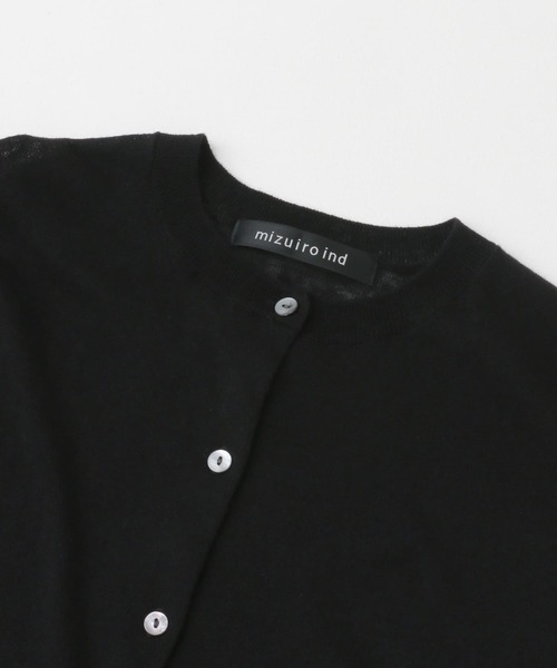 mizuiroind（ミズイロインド）の「mizuiro ind　HG crew neck half sleeve cardigan（カーディガン/ボレロ・レディース・ライトグレー/ブラック・FREE）」の10枚目の写真