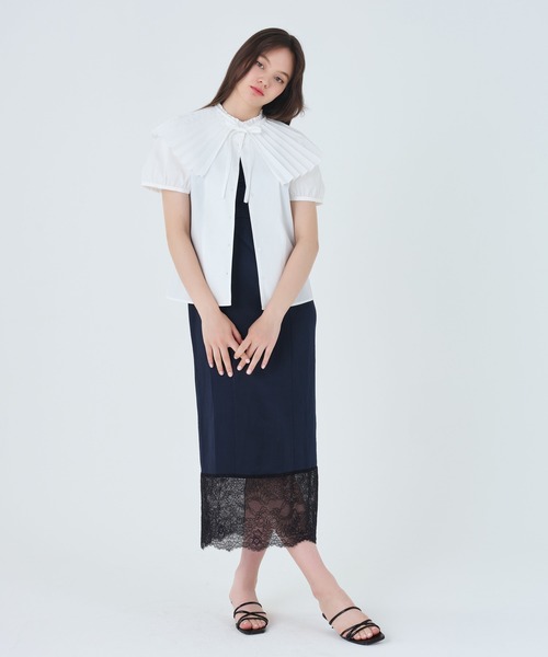 TINA:JOJUN(ティーナジョジュン)の「2WAY 付け襟ブラウス TINA:JOJUN(シャツ/ブラウス・レディース・イエロー/ホワイト・M)」の9枚目の写真