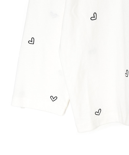 Alley by w closet（アリーバイダブルクローゼット）の「【Alley】ハート刺繍クルーネックロンT（Tシャツ/カットソー・レディース・レッド系その他/ホワイト×ブラック・FREE）」の18枚目の写真