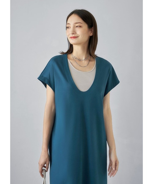 STYLE DELI(スタイルデリ)の「【Made in JAPAN】Uネックコクーンワンピース(ワンピース・レディース・ダークブルー/グレイッシュベージュ・01/02)」の5枚目の写真