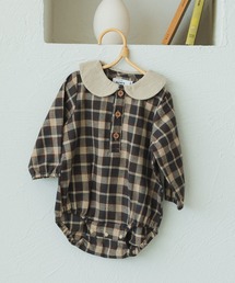 pairmanon | 【ベビー】チェック柄 丸襟ロンパース(ロンパース)