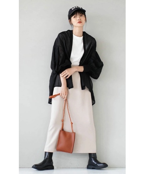 MIMIMEMETE(ミミメメット)の「ボリュームスリーブ シアーチュニックシャツ(シャツ/ブラウス・レディース・パープル/ブラック・M)」の6枚目の写真