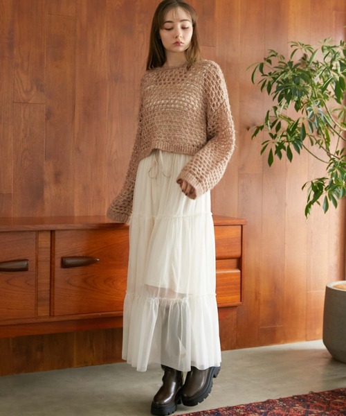 archives（アルシーヴ）の「2wayテープヤーンメッシュニット