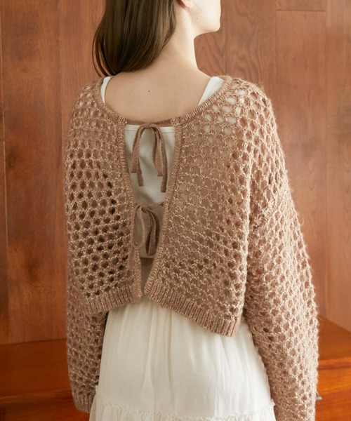 archives（アルシーヴ）の「２ｗａｙテープヤーンメッシュニット（ニット/セーター・レディース・チャコールグレー/ピンクベージュ/アイボリー/グリーン/グレー・MEDIUM）」の19枚目の写真