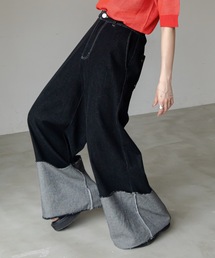 ロールアップストレートデニムパンツ